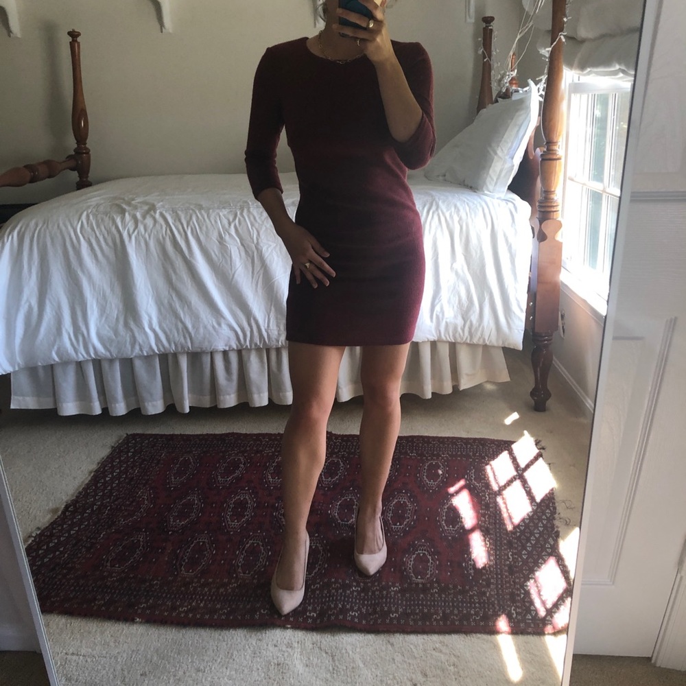 Long Sleeve Red Cocktail Dress